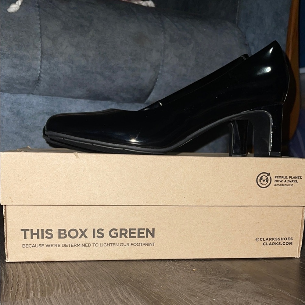 Clarks Black Block Heel Pumps